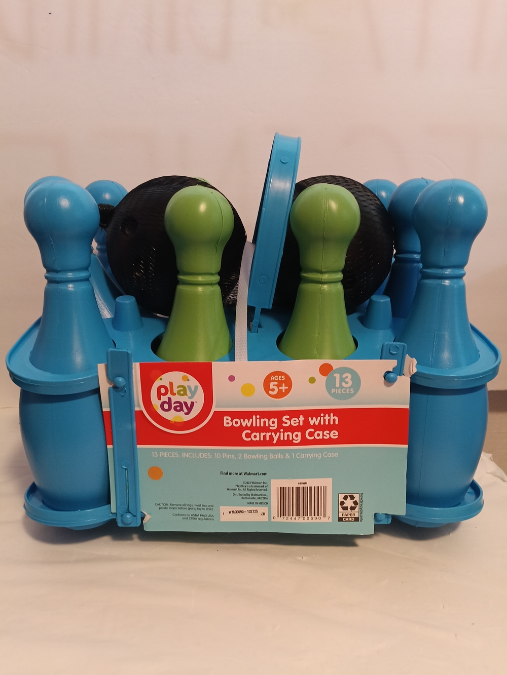 Play Day Kids Bowling Set – Blue & Green Carrying Case